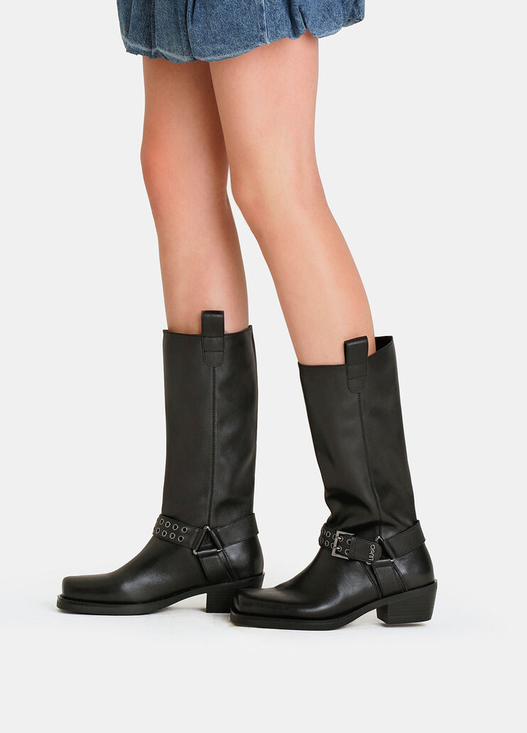 Leather Texan boots black Liu Jo - medium Leather Texan boots black Liu Jo - medium