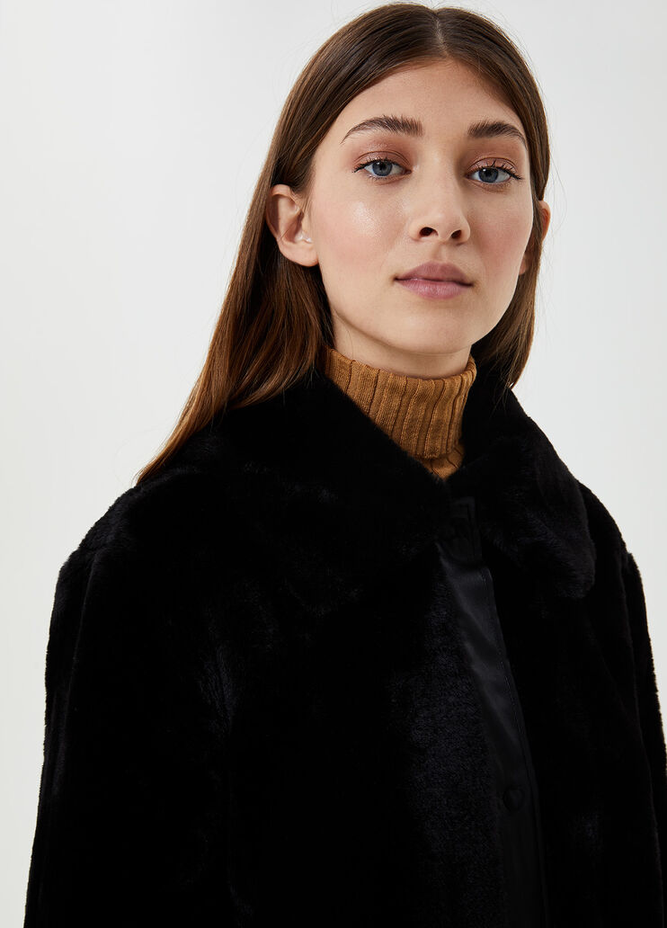 Faux fur winter coat Black Liu Jo - large image number 2 Faux fur winter coat Black Liu Jo - large image number 2