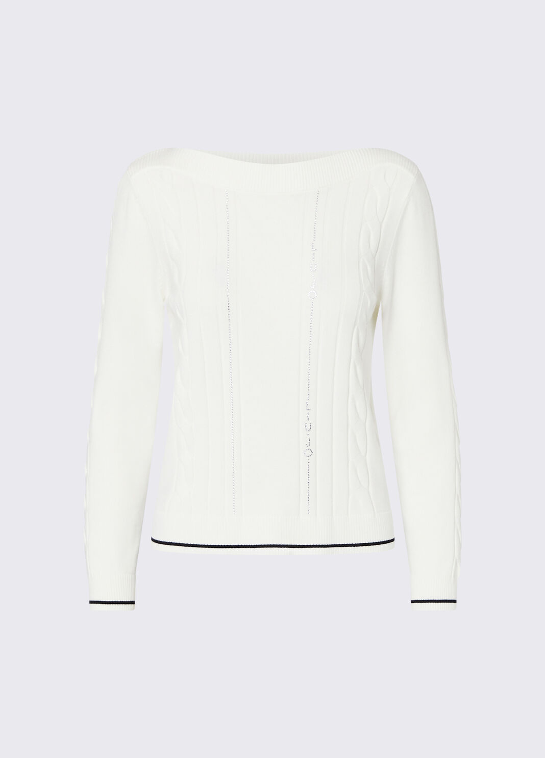 Sweater with Contrast Trim white wool Liu Jo - large image number 6