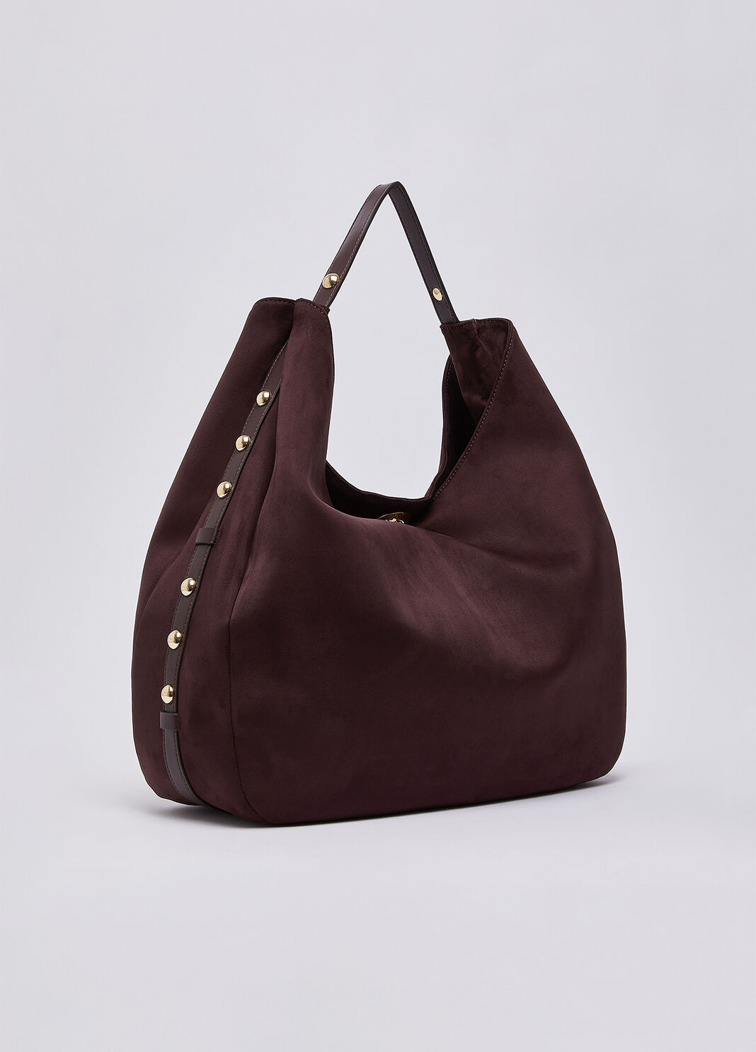 Bolso hobo tama&ntilde;o grande con tachuelas berenjena Liu Jo - large image number 3