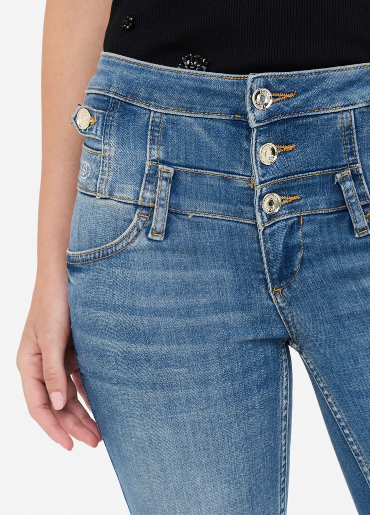 Skinny-Jeans mit hohem Bund Dunkles Denimblau Liu Jo - large image number 2 Skinny-Jeans mit hohem Bund Dunkles Denimblau Liu Jo - large image number 2
