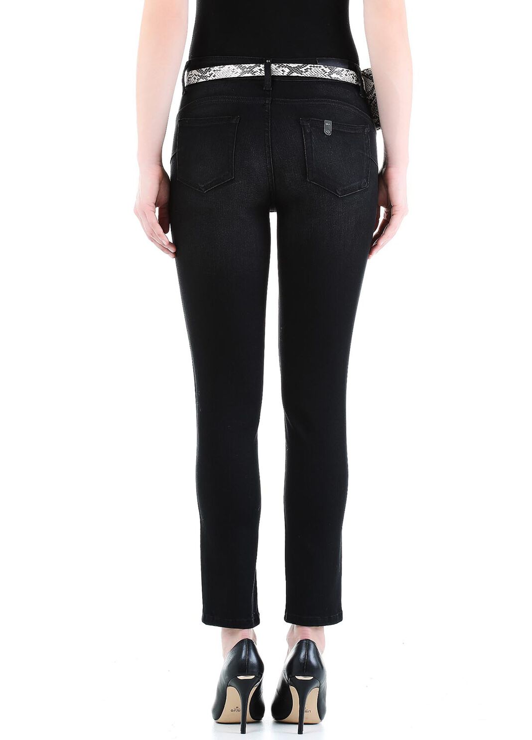 Skinny jeans with pouch bag black denim Liu Jo - large image number 1