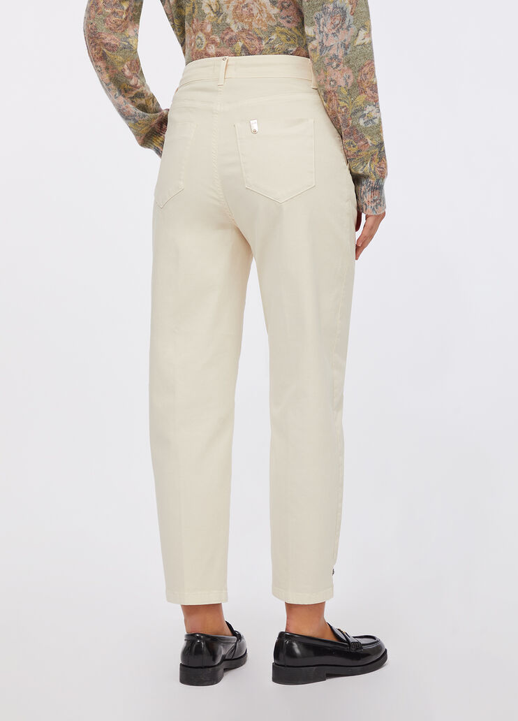 Balloon trousers with bejewelled button light beige Liu Jo - large image number 1
