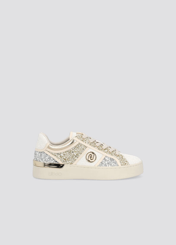 Sneakers avec glitter multicolore blanc, or et argent Liu Jo - large image number 0