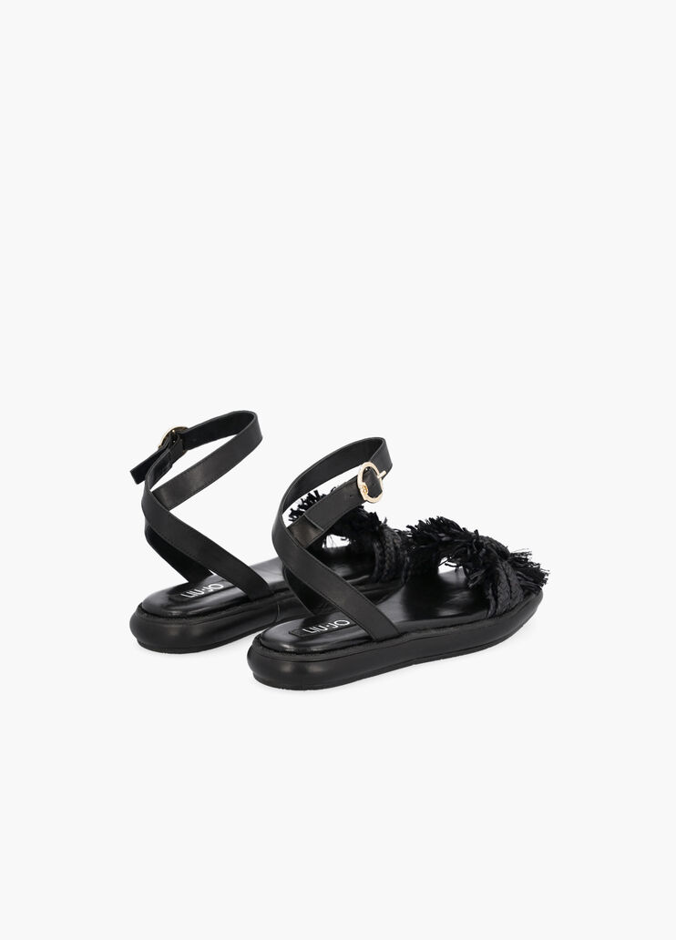 Sandali con fascetta in rafia nero Liu Jo - large image number 1