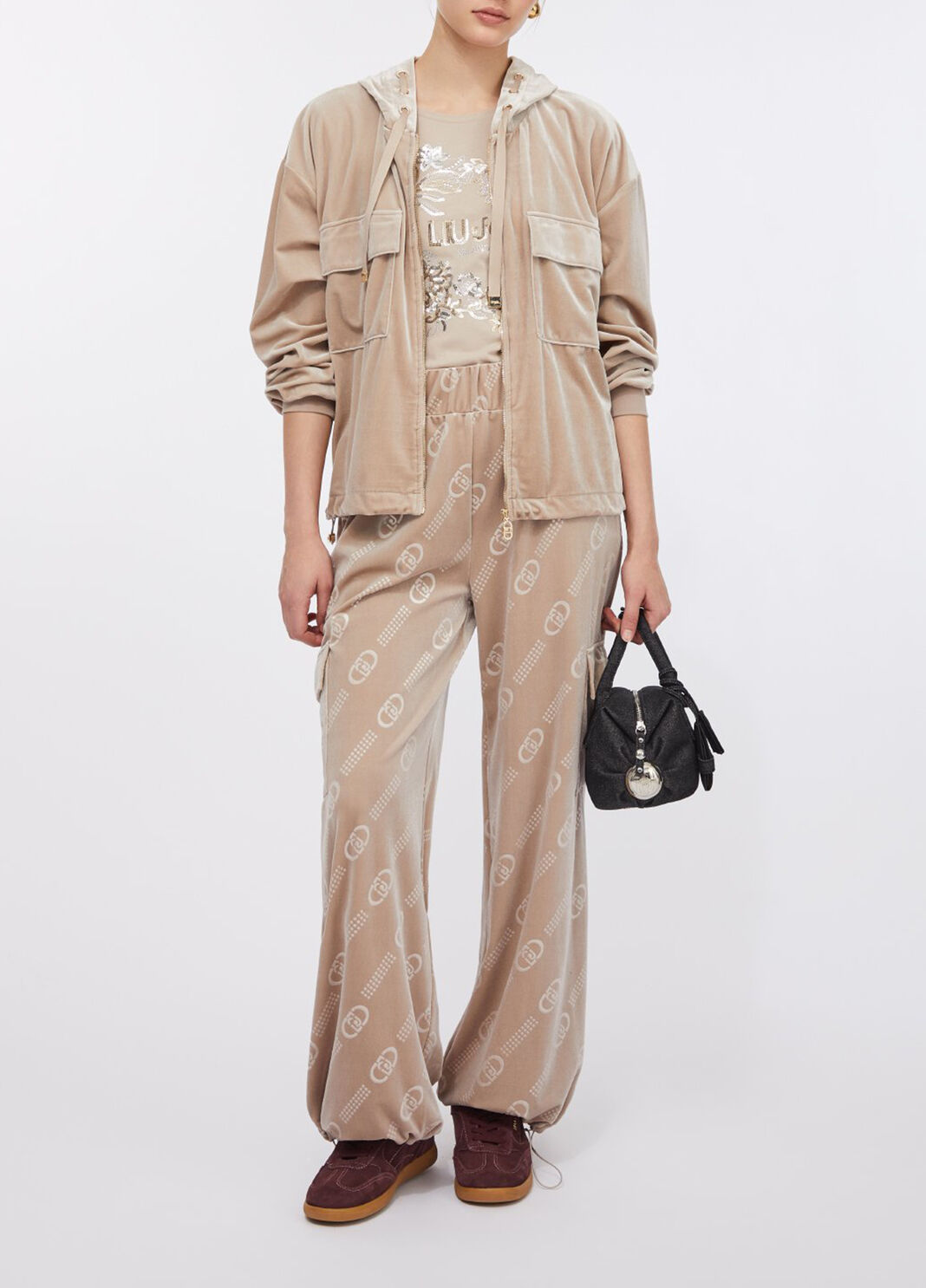 Sweatshirt in chenille with hood champagne Liu Jo - large image number 3