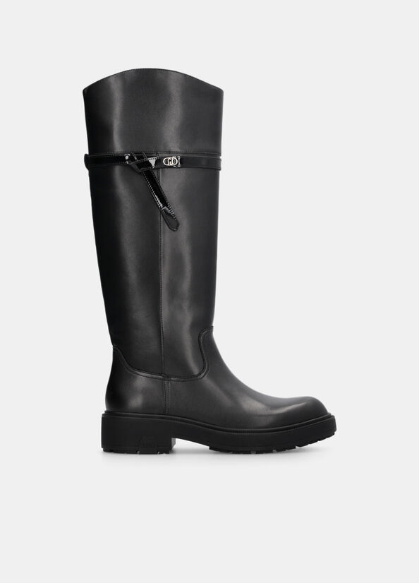 Knee-high leather boots black Liu Jo - large image number 1