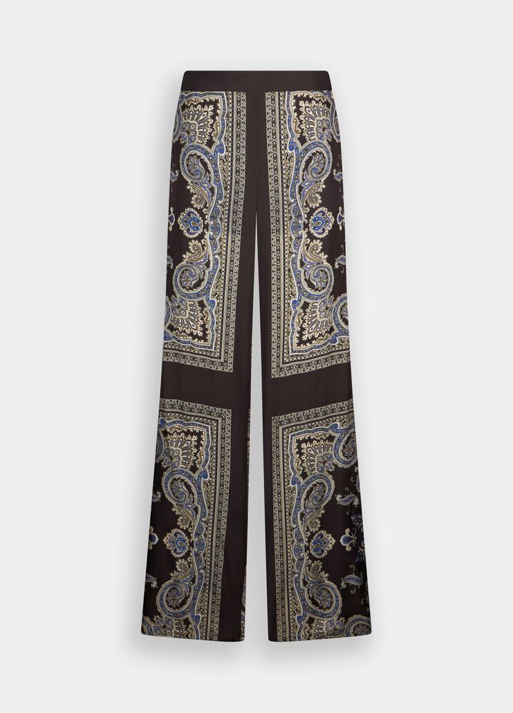 Printed satin trousers brown with print Liu Jo - large image number 6