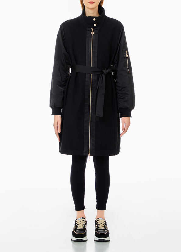 Cappotto in lana e nylon nero Liu Jo - large image number 0