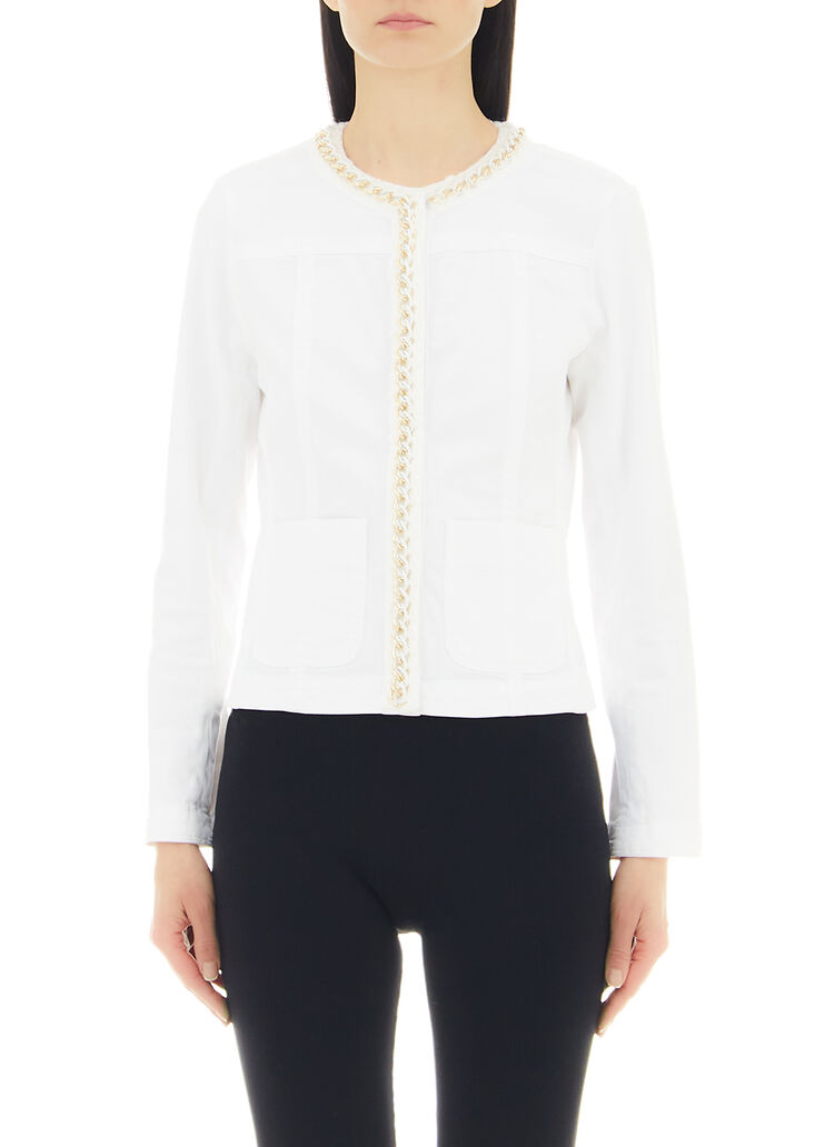 Jacke mit Schmuckketten Weiß Liu Jo - large image number 0 Jacke mit Schmuckketten Weiß Liu Jo - large image number 0