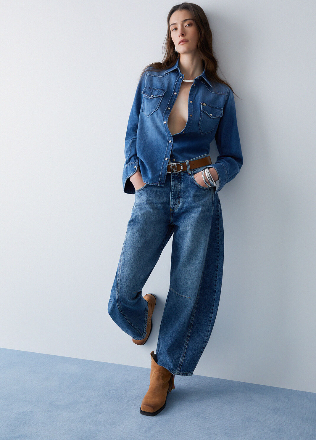 Jeans balloon a vita bassa denim blu Liu Jo - large image number 2