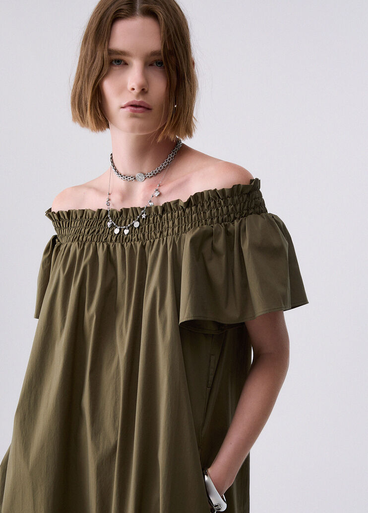 Short dress with Bardot neckline green Liu Jo - medium