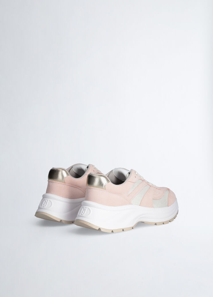 Sneakers in suede and brighty mesh pink Liu Jo - large image number 3 Sneakers in suede and brighty mesh pink Liu Jo - large image number 3