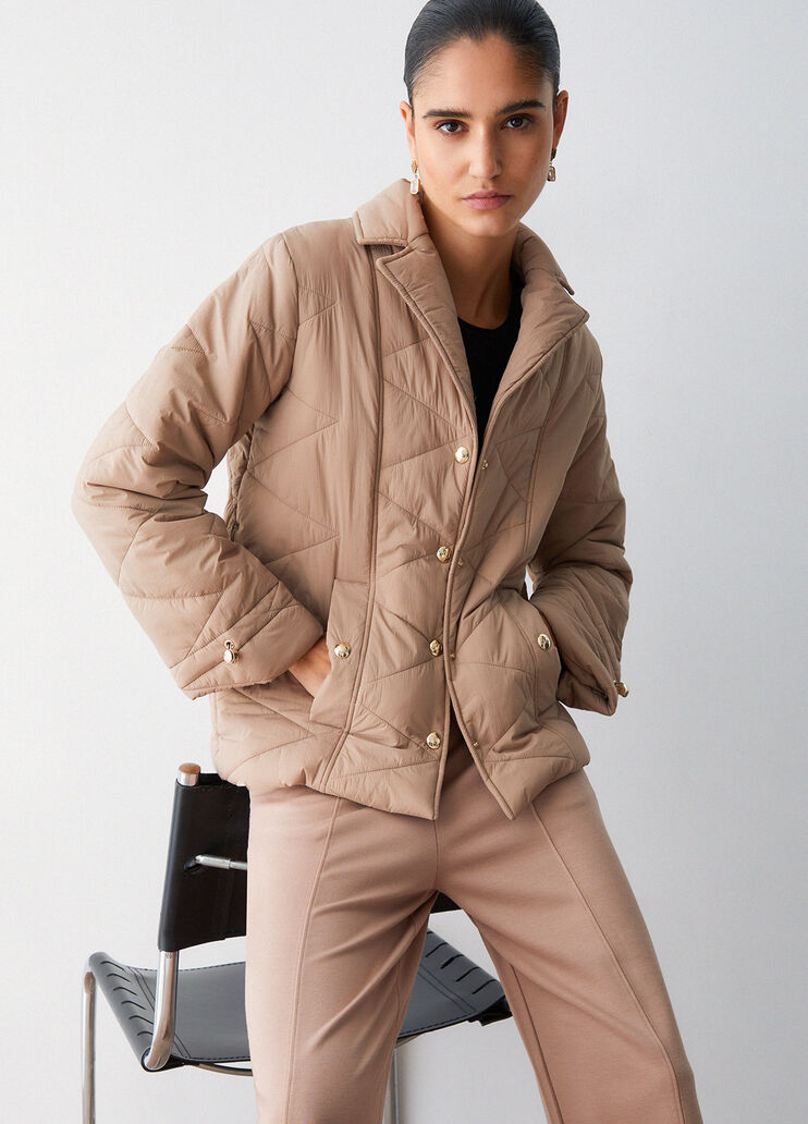 Gesteppte Jacke mit G&uuml;rtel Beige Liu Jo - medium