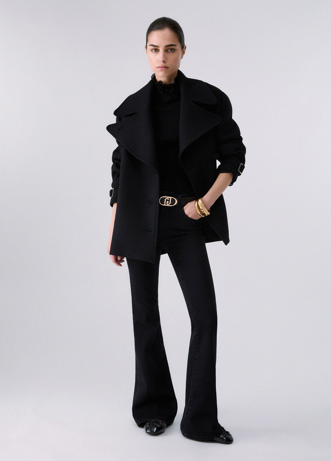 High-waisted bootcut jeans black denim Liu Jo - large image number 5