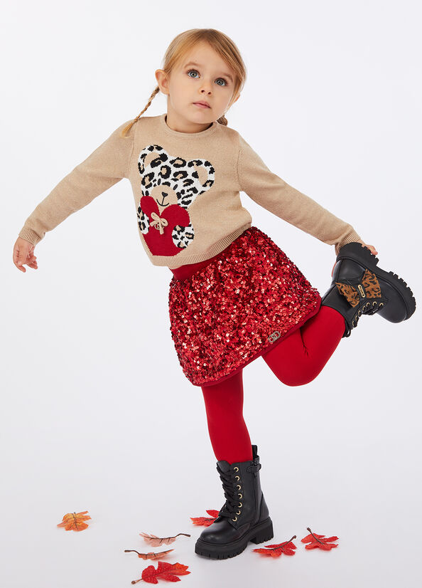 Jupe avec paillettes rouge Liu Jo - large image number 0