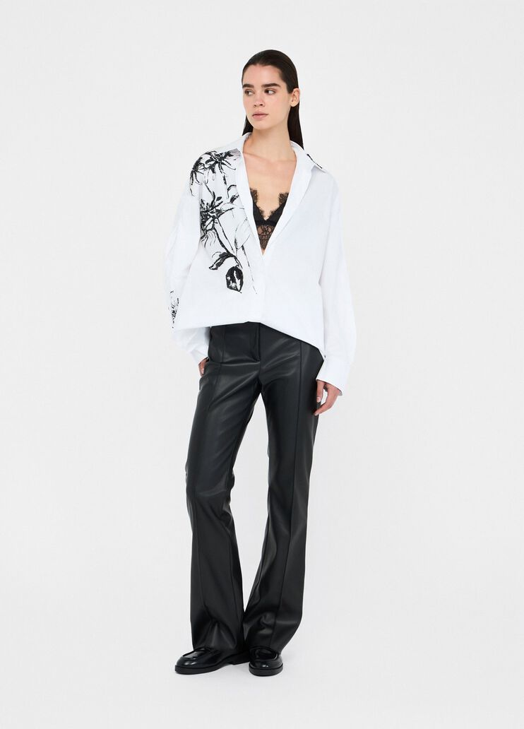 Oversized poplin shirt with print white Liu Jo - large image number 5 Oversized poplin shirt with print white Liu Jo - large image number 5
