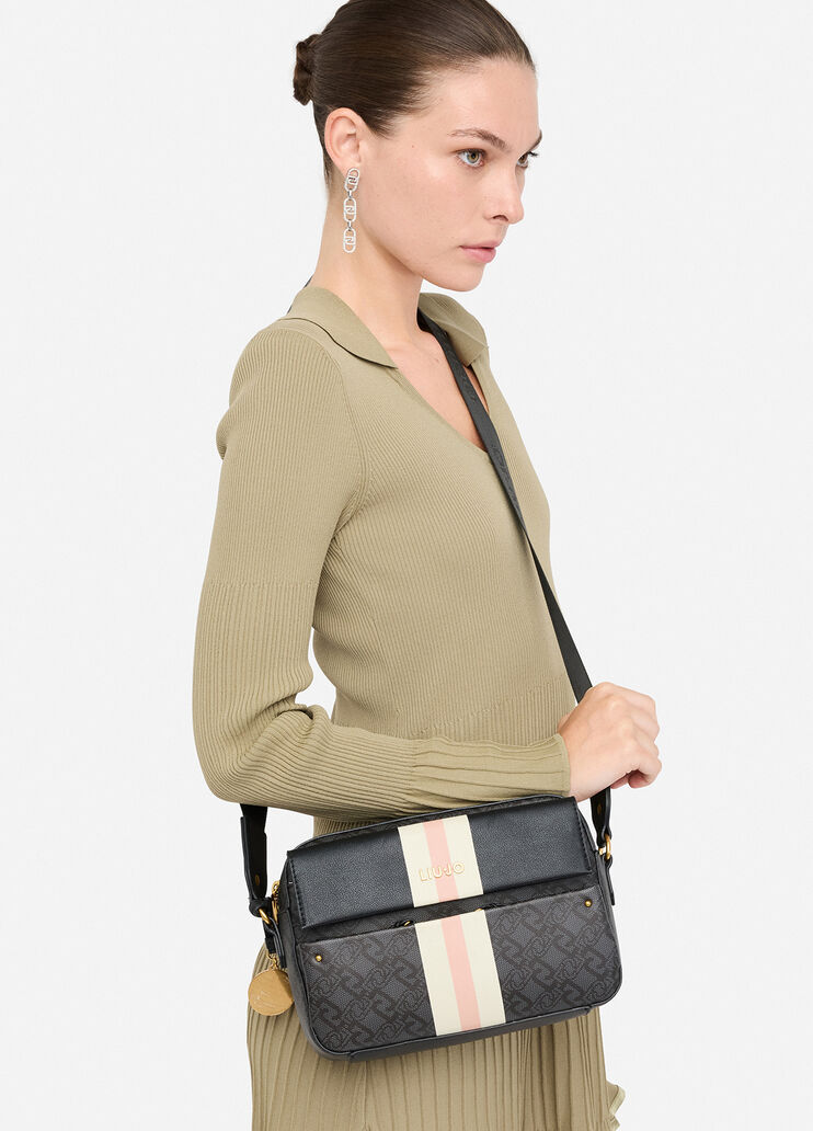 Medium crossbody bag with charm black Liu Jo - large image number 0 Medium crossbody bag with charm black Liu Jo - large image number 0