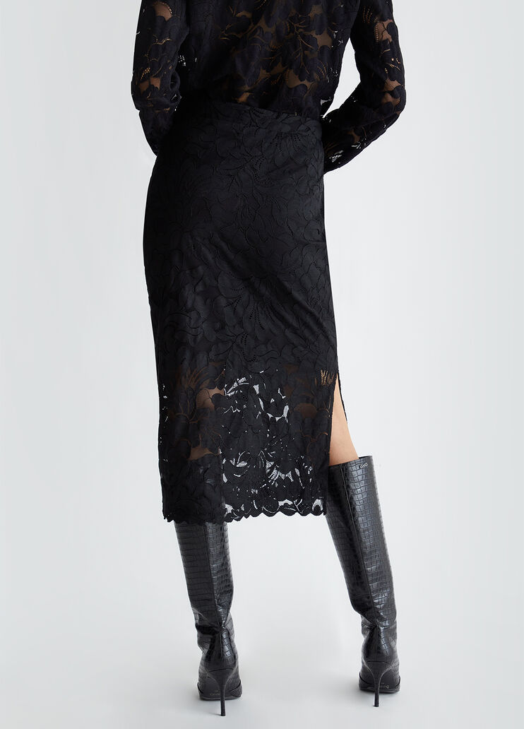 Falda midi de encaje negro Liu Jo - medium Falda midi de encaje negro Liu Jo - medium