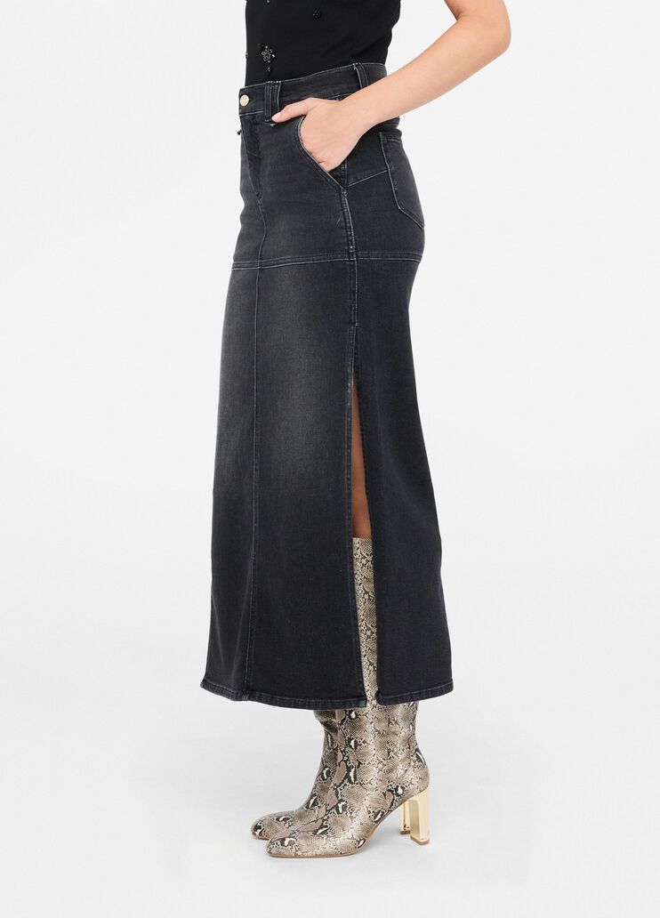 Denim skirt with slits black denim Liu Jo - medium Denim skirt with slits black denim Liu Jo - medium