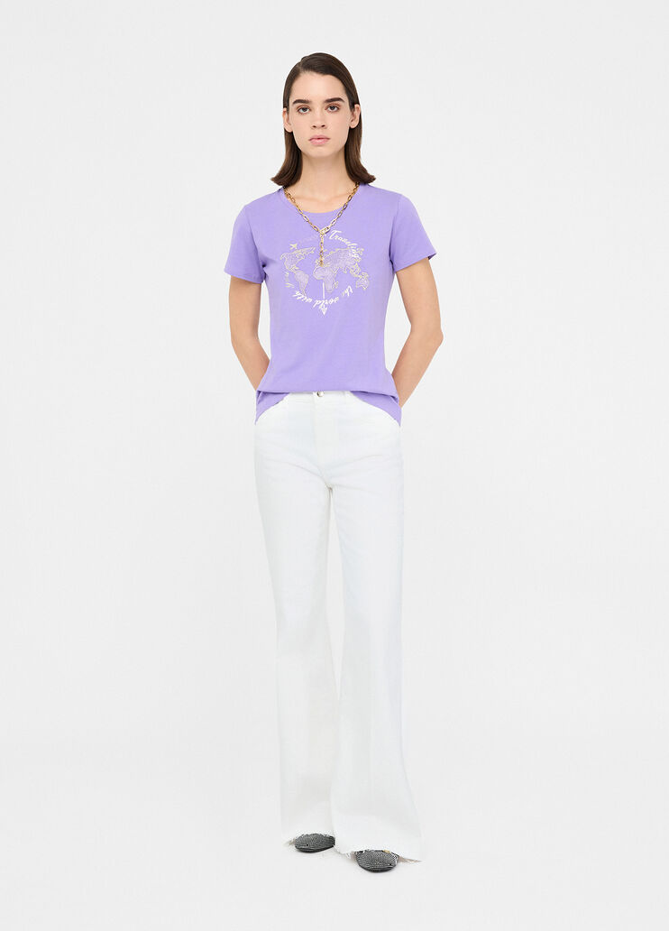 T-shirt with laminated print wisteria Liu Jo - large image number 3 T-shirt with laminated print wisteria Liu Jo - large image number 3