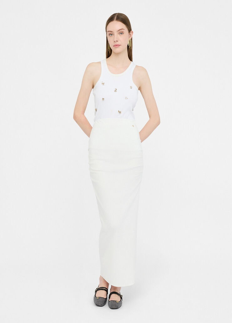 Long brushed fabric skirt milk Liu Jo - medium Long brushed fabric skirt milk Liu Jo - medium