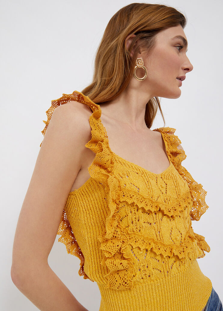 Stricktop mit Volant gelb Liu Jo - large image number 2