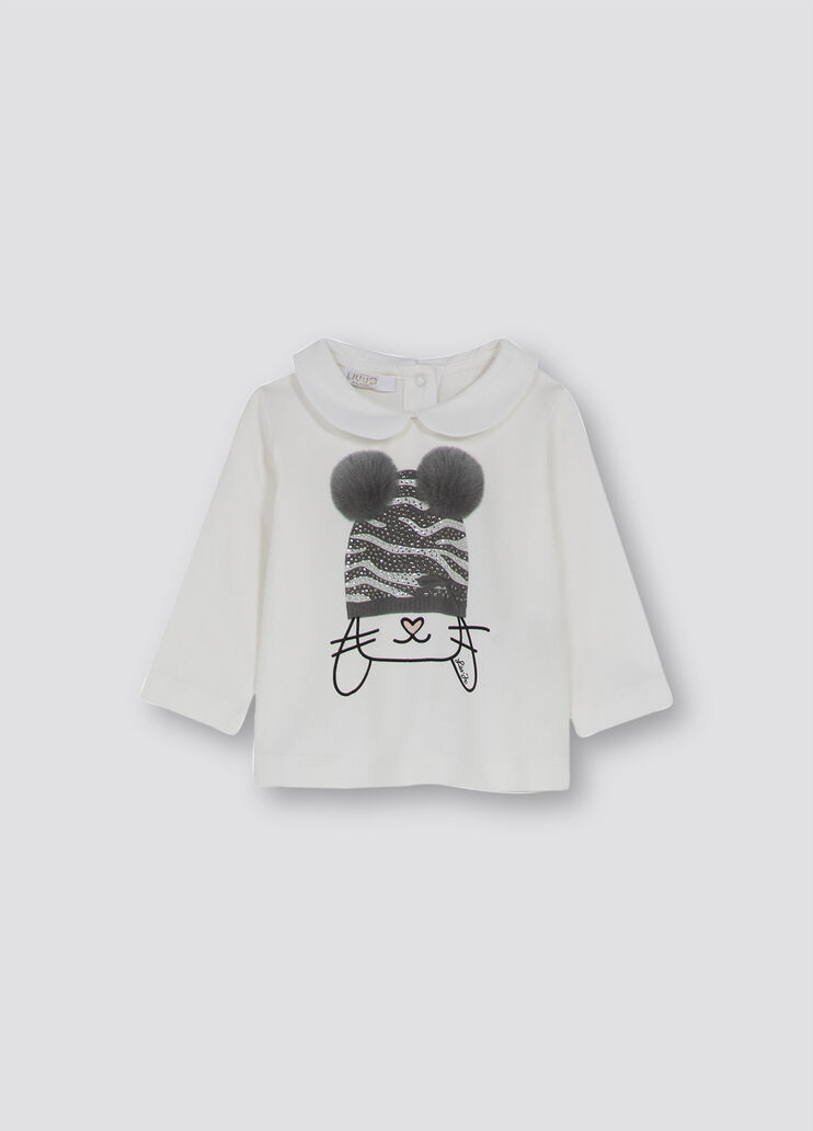 Футболка с помпоном белый/кролик Liu Jo - large image number 0