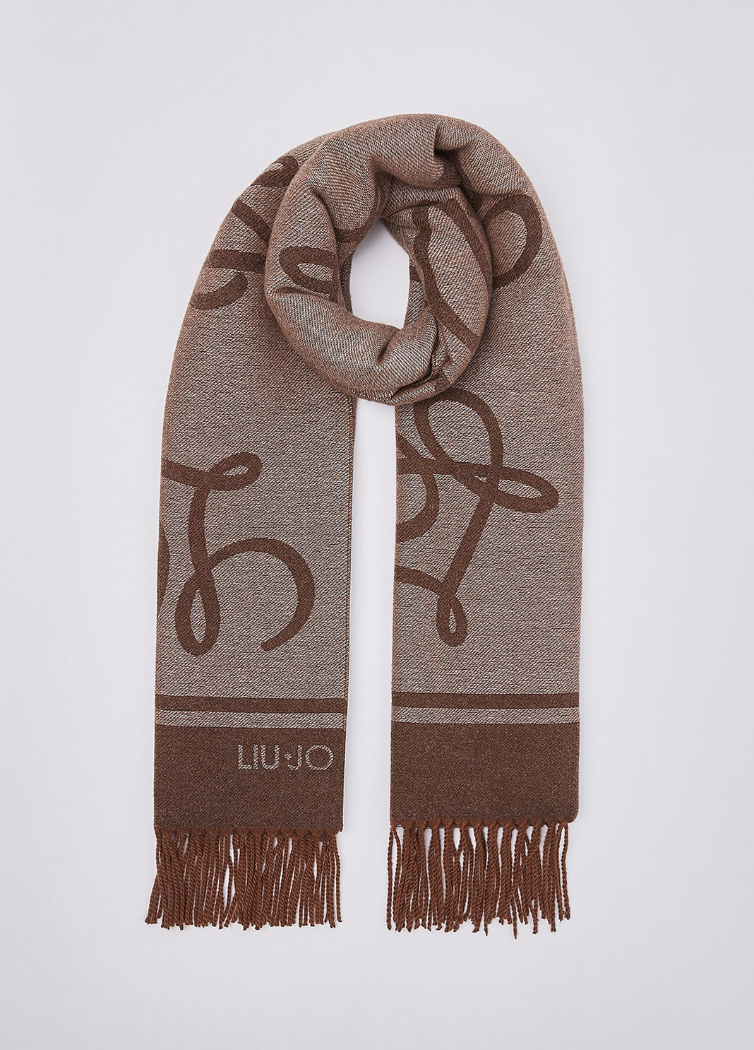 Jacquard Stole with Logo beige Liu Jo - large image number 0