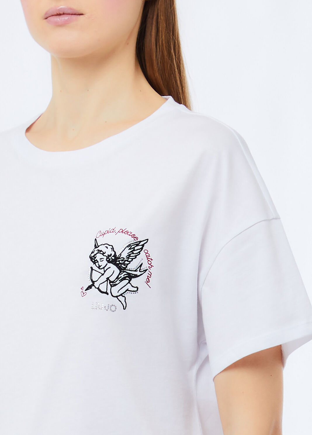 T-Shirt mit Stickerei und Strass Wei&szlig; Liu Jo - large image number 2