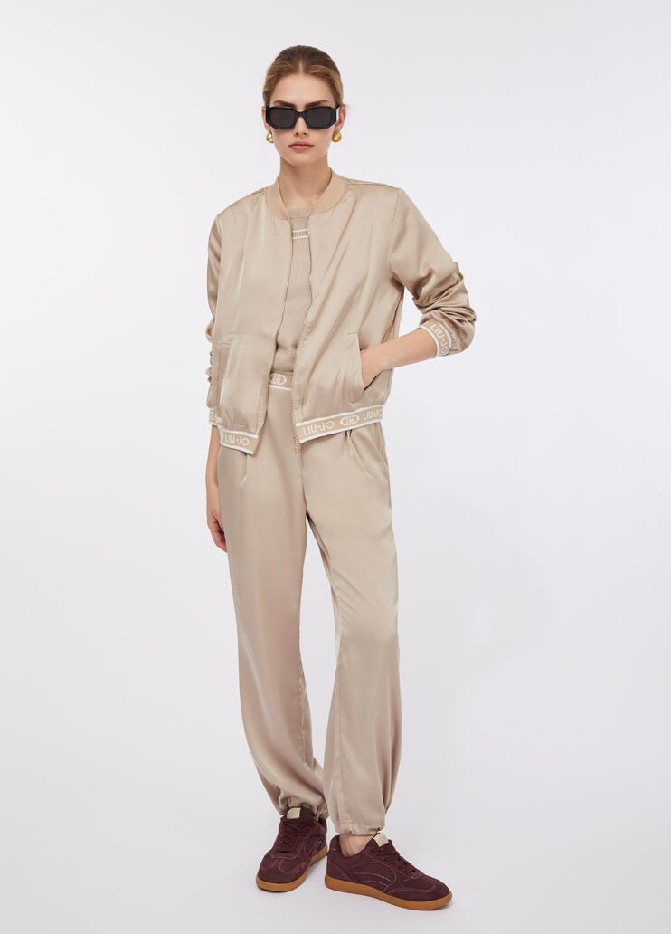Bomber in raso champagne Liu Jo - large image number 5