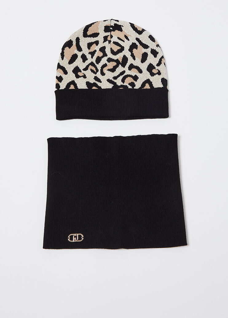 Liu Jo Better hat and neck warmer leopard print Liu Jo - large image number 1 Liu Jo Better hat and neck warmer leopard print Liu Jo - large image number 1