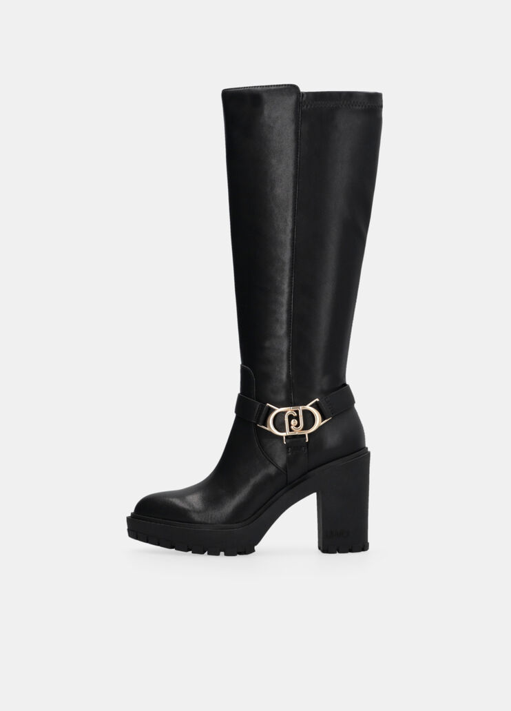 Knee-high leather boots black Liu Jo - large image number 4 Knee-high leather boots black Liu Jo - large image number 4