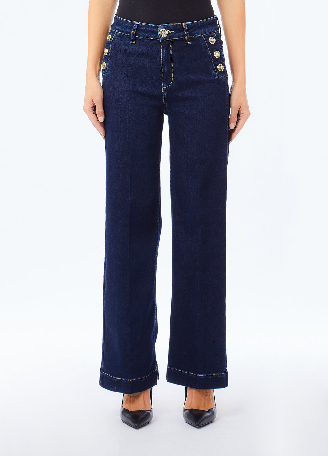 Bottom-Up-Flare-Jeans Dunkles Denimblau Liu Jo - large image number 0