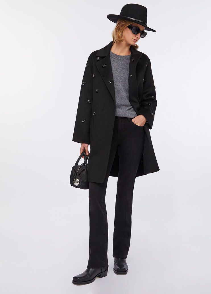 Cappotto in lana con ricami gioiello nero Liu Jo - medium Cappotto in lana con ricami gioiello nero Liu Jo - medium