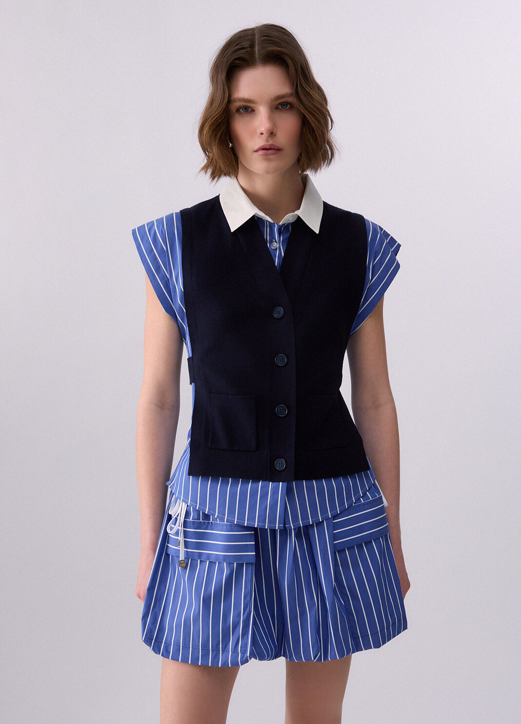 Shirt with Knit Inserts blue Liu Jo - large image number 0