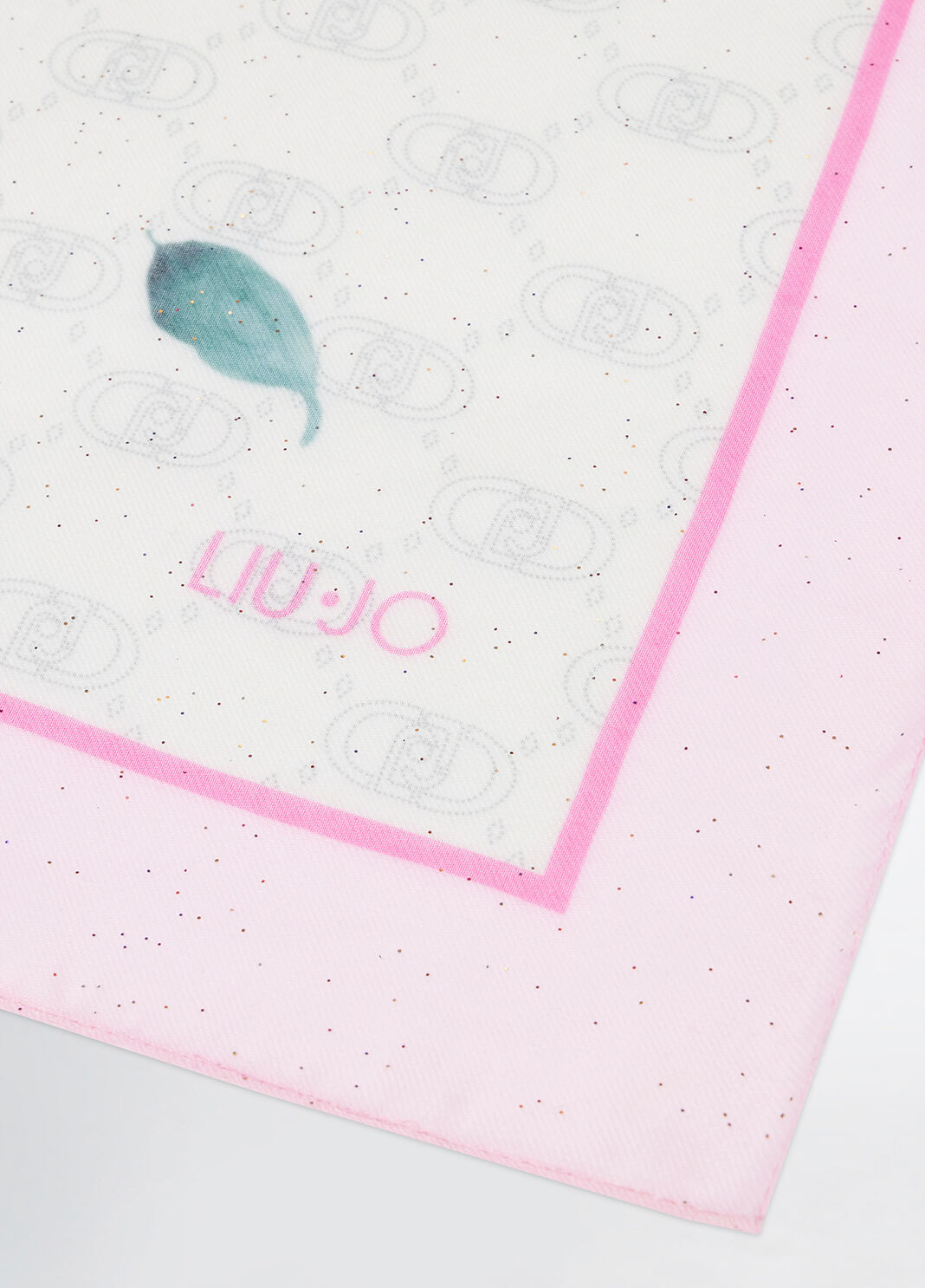 Foulard con stampa floreale e logo rosa Liu Jo - large image number 4
