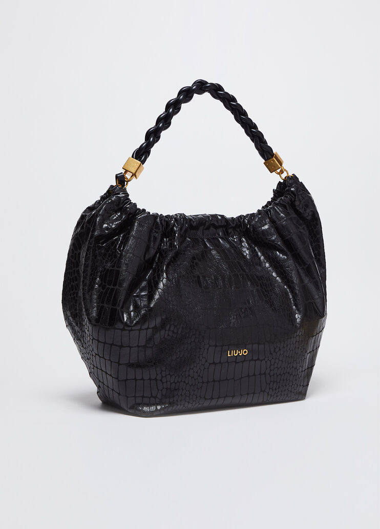 Sac hobo grand format avec imprimé croco noir Liu Jo - medium Sac hobo grand format avec imprimé croco noir Liu Jo - medium