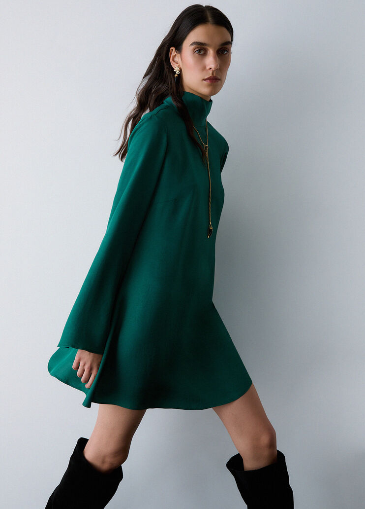 Short twill dress dark green Liu Jo - medium