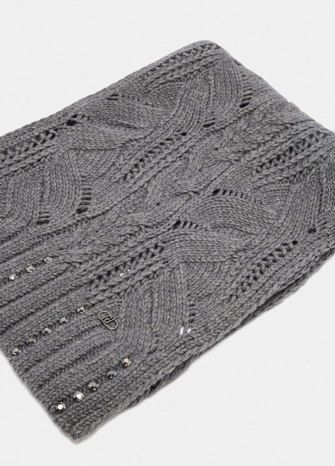 Sciarpa in misto lana con strass grigio Liu Jo - large image number 4