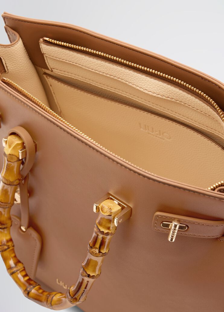 Bag with bamboo-finish handles brown Liu Jo - large image number 6 Bag with bamboo-finish handles brown Liu Jo - large image number 6