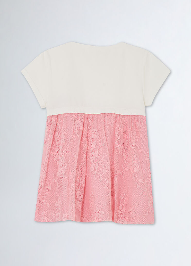 Dress with lace details white/pink Liu Jo - medium Dress with lace details white/pink Liu Jo - medium