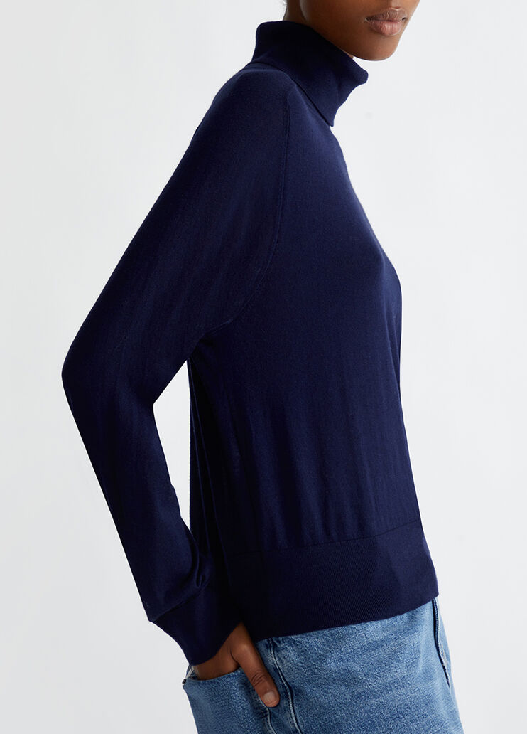Rollkragenpullover aus Baumwolle und Cashmere Marineblau Liu Jo - large image number 2 Rollkragenpullover aus Baumwolle und Cashmere Marineblau Liu Jo - large image number 2