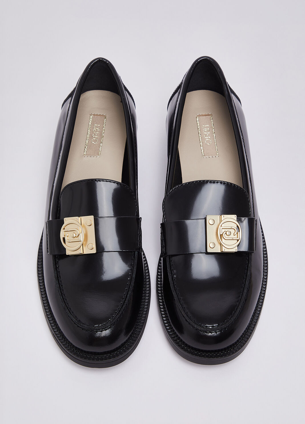 Brushed leather loafers black Liu Jo - large image number 4
