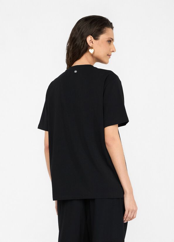 T-shirt with rhinestones black Liu Jo - large image number 1