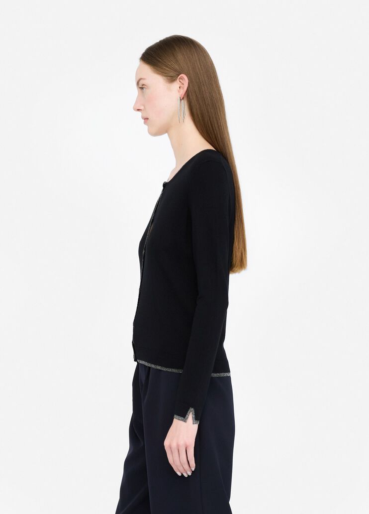 Cardigan with lurex® details black Liu Jo - large image number 3