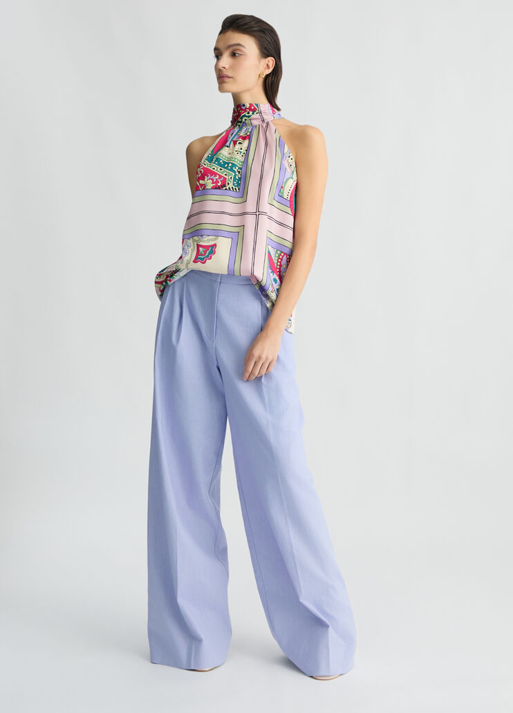 Linen and cotton palazzo trousers lavender Liu Jo - medium Linen and cotton palazzo trousers lavender Liu Jo - medium