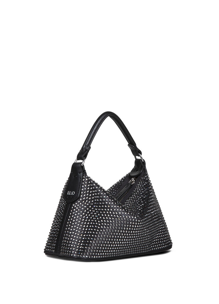 Mini hobo bag with rhinestones black Liu Jo - large image number 1
