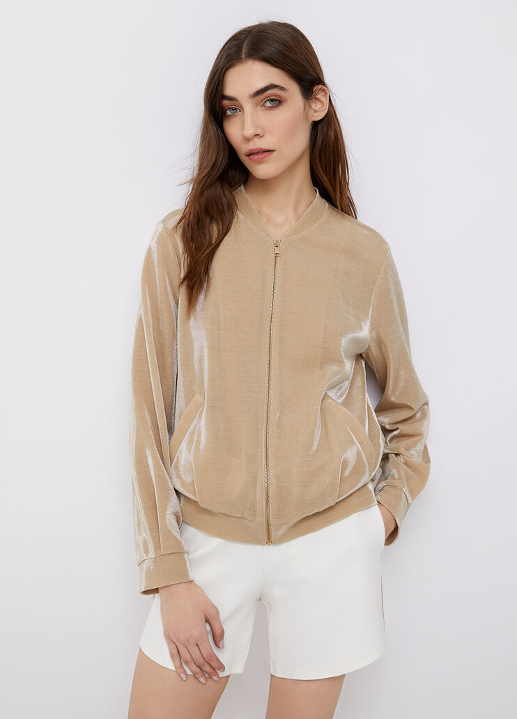 Толстовка на молнии с люрексом® золотистый Liu Jo - large image number 0