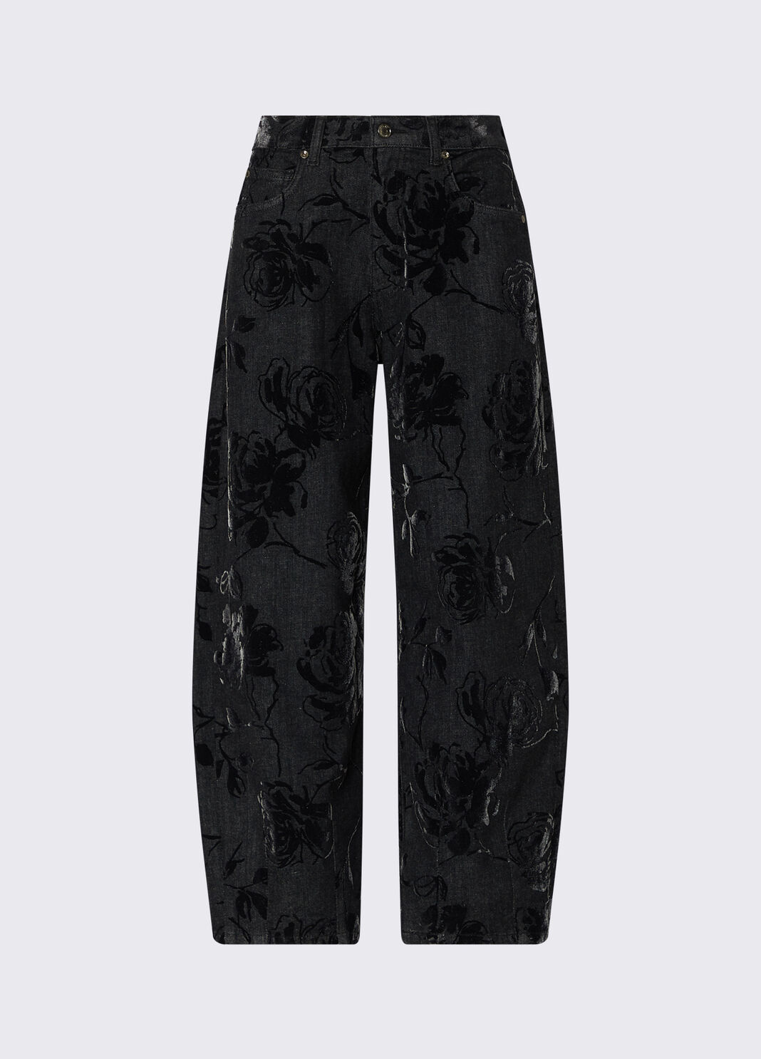 Pantaloni balloon con stampa floccata denim nero Liu Jo - large image number 6